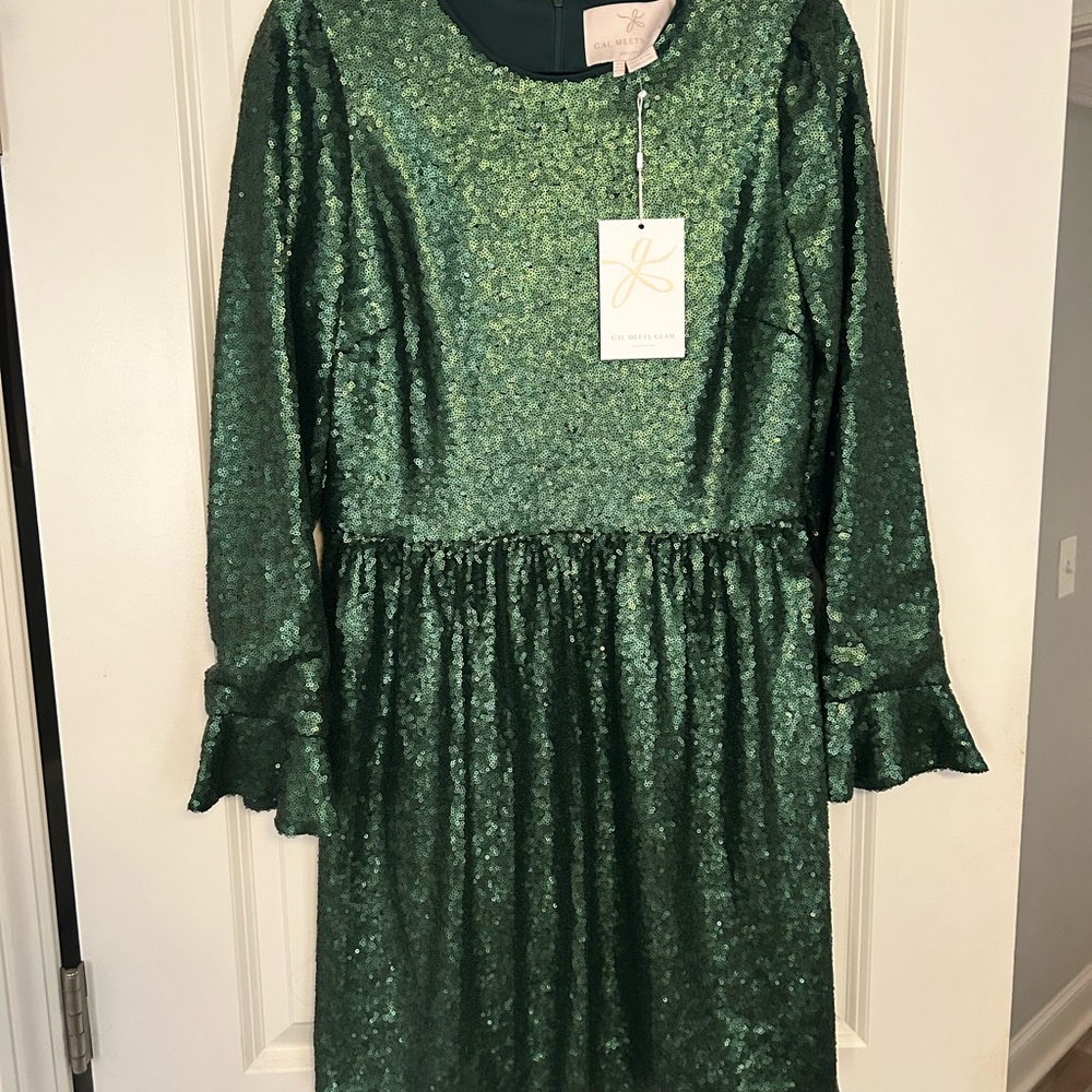 Gal Meets Glam Emerald Sequin Dress